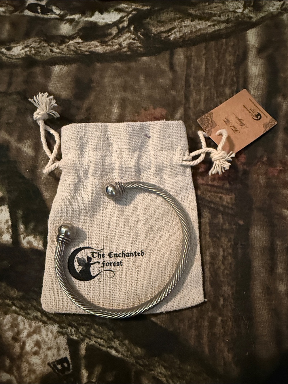 The Enchanted Forest Silver-Tone Twisted Cable Cuff Bracelet